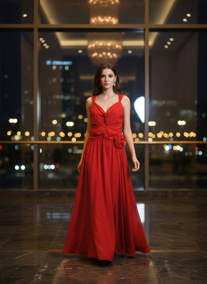 Runaway The Label - Danika Maxi Dress in Red